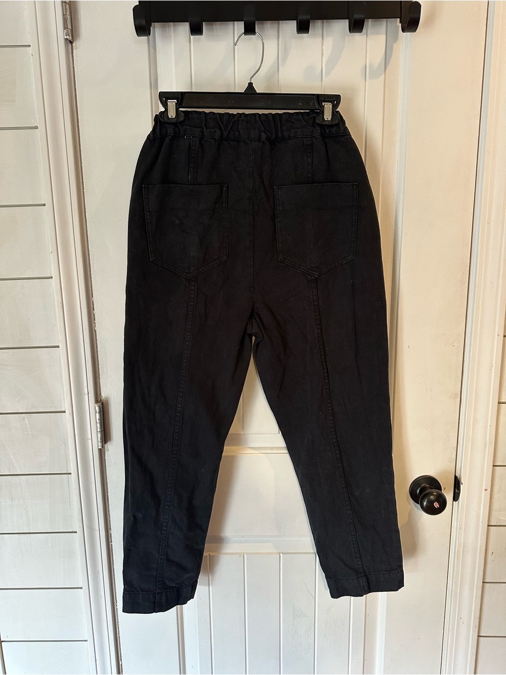 HATCH Collection Black Organic Cotton Utility/Paperbag Maternity Pants size 1
